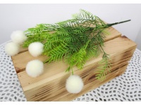 Bukiet FUTRZANE KULKI ping pong 40 cm 5 kwiatów BIAŁE