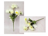 Bukiet GERBERA wys. 32 cm, 5 łodyg (15 kwiatów 4-2,5 cm) ŚMIETANKOWA