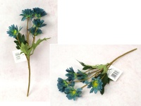 Bukiet GERBERA wys. 41 cm, 5 łodyg (5 kwiatów 6x3 cm) NIEBIESKA
