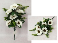 Bukiet GERBERA wys. 48 cm, 9 łodyg (6 kwiatów 9x2,5 cm) BIAŁA