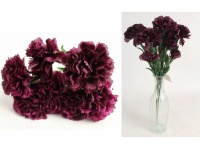 Bukiet GOŹDZIK wys. 40 cm 7 łodyg (11 główek 4-8 cm) FIOLETOWY CIEMNY