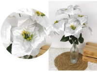 Bukiet Gwiazda betlejemska, POINSECJA wys. 50 cm, 5 kwiatów (20 cm) - SREBRNA