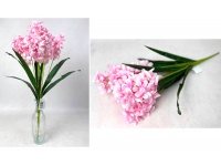 Bukiet HIACYNT wys. 62 cm 7 łodyg (7 kwiatów 14 cm) jasno RÓŻOWY