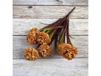 Bukiet HORTENSJA 7 kwiatów (5 cm) łodyga 35 cm KARMELOWA