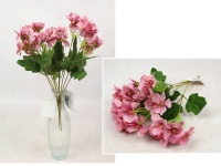 Bukiet HORTENSJA wys. 30 cm, 5 łodyg (5 kwiatów 8x6 cm) różowa