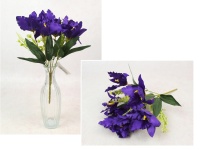 Bukiet IRYS wys. 32 cm, 7 łodyg (7 kwiatów 10x5 cm) FIOLETOWY