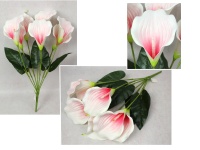 Bukiet KALIA wys. 65 cm, 7 łodyg (7 kwiatów piankowych 16x11 cm) RÓŻOWA z ciemnym środkiem