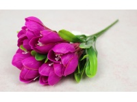 Bukiet KROKUS gumowy 32 cm, 6 łodyg (6 kwiatów 7x5 cm) RÓŻOWY ciemny