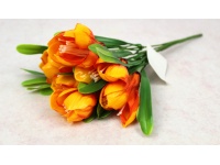 Bukiet KROKUS gumowy 32 cm, 6 łodyg (6 kwiatów 7x5 cm) POMARAŃCZOWY
