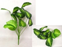 Bukiet liści MONSTERA wys. 66 cm, 12 łodyg (12 liści gruby silikon Premium 17x15 cm) zielone z jasnym środkiem