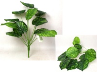 Bukiet liści MONSTERA wys. 66 cm, 12 łodyg (12 liści gruby silikon Premium 17x15 cm) zielone w paski