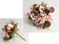 Bukiet MARGARETKA wys. 30 cm, 14 łodyg (kwiat 6x1,5 cm) RÓŻOWO, ECRU