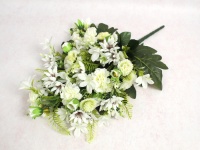 Bukiet mieszamy RÓŻA, DALIA wys. 52, 14 łodyg (kwiat 6-2 cm) BIAŁY