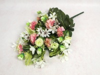 Bukiet mieszamy RÓŻA, DALIA wys. 52, 14 łodyg (kwiat 6-2 cm) BIAŁO RÓŻOWY