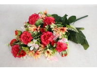 Bukiet mieszamy RÓŻA, DALIA wys. 52, 14 łodyg (kwiat 6-2 cm) CZERWONO RÓŻOWY