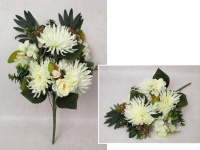Bukiet mieszany CHRYZANTEMA, PIWONIA, HORTENSJA wys. 52 cm, 11 łodyg (6 kwiatów 15-5 cm) BIAŁA