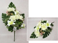 Bukiet mieszany DALIA, LILIA, CZOSNEK z dodatkami wys. 55 cm12 łodyg (8 kwiatów 14-7 cm) ŚMIETANOWA