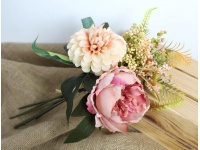 Bukiet mieszany DALIA, PIWONIA 38 cm (główki 10-12 cm) RÓŻOWY