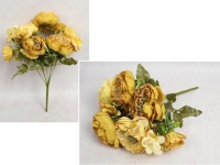 Bukiet mieszany PIWONIA, GERBERA wys. 42 cm, 7 łodyg (7 kwiatów 12-7 cm) HERBACIANA