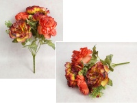Bukiet mieszany PIWONIA, GERBERA wys. 42 cm, 7 łodyg (7 kwiatów 12-7 cm) HERBACIANY