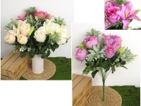 Bukiet mieszany RÓŻA, LILIA wys. 48 cm, 13 łodyg (kwiat 12-7 cm) MIX KOLOR