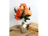 Bukiet mieszany RÓŻA, PIWONIA wys. 50 cm 11 łodyg (kwiat 4,5-9 cm) BRĄZOWY