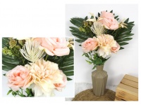 Bukiet mieszany wys. 50 cm RÓŻA (7-10cm)  DALIA (12 cm) RÓŻOWY