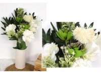Bukiet mieszany wys. 52 cm PIWONIA (10 cm) LILIA (12 cm) z dodatkami BIAŁY