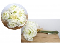 Bukiet pęczek PIWONIA 28 cm 6 kwiatów 8 cm - BIAŁA