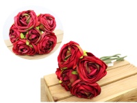 Bukiet pęczek PIWONIA 28 cm 6 kwiatów 8 cm - CZERWONA