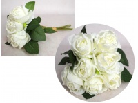 Bukiet pęczek RÓŻA zasuszona wys. 29 cm (6 kwiatów 5x6 cm) BIAŁA