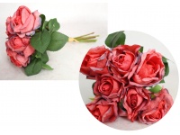 Bukiet pęczek RÓŻA zasuszona wys. 29 cm (6 kwiatów 5x6 cm) RÓŻOWA