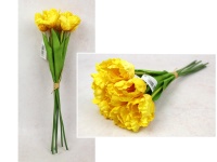 Bukiet, pęczek TULIPAN Papuzi wys. 45 cm, 7 łodyg (7 kwiatów 6x4 cm) ŻÓŁTY