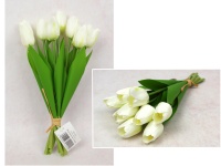 Bukiet, pęczek TULIPAN wys. 30 cm, 9 łodyg (9 kwiatów 4,5x3 cm) BIAŁY