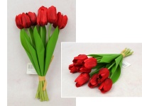 Bukiet, pęczek TULIPAN wys. 30 cm, 9 łodyg (9 kwiatów 4,5x3 cm) CZERWONY