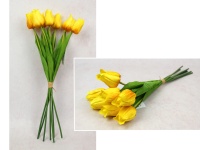 Bukiet, pęczek TULIPAN wys. 45 cm, 7 łodyg (7 kwiatów 6x4 cm) ŻÓŁTY
