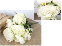 Bukiet PEONIA 13 łodyg, wys.50 cm (główka 14x6) - śmietanowy