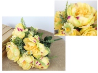 Bukiet PEONIA 13 łodyg, wys.50 cm (główka 14x6) - żółto-fioletowy