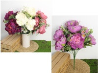 Bukiet PEONIA wys. 48 cm, 13 łodyg (kwiat 10x5,5 cm) MIX KOLOR