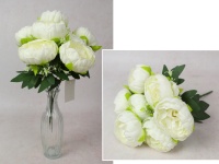 Bukiet PIWONIA wys. 35 cm, 7 łodyg (7 kwiatów 9x5 cm) BIAŁA