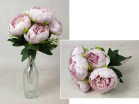 Bukiet PIWONIA wys. 35 cm, 7 łodyg (7 kwiatów 9x5 cm) jasno FIOLETOWA