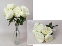 Bukiet PIWONIA wys. 43 cm, 7 łodyg (7 kwiatów 9x5 cm) BIAŁA