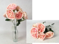 Bukiet PIWONIA wys. 43 cm, 7 łodyg (7 kwiatów 9x5 cm) jasno RÓŻOWA