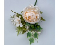 Bukiet PIWONIA 11 cm z hortensją wys.28 cm KREMOWA
