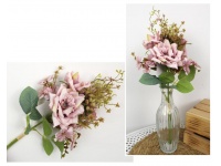 Bukiet RÓŻA (3 kwiaty 10-5 cm, z dodatkami) wys.40 cm JASNO RÓŻOWA