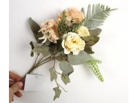 Bukiet zasuszony RÓŻA 31 cm, 5 łodyg (5 kwiatów 3,5-5 cm) JASNO RÓŻOWY