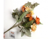 Bukiet zasuszony RÓŻA 31 cm, 5 łodyg (5 kwiatów 3,5-5 cm) BRĄZOWY