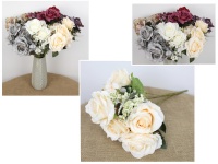 Bukiet RÓŻA 9 łodyg wys. 47 cm, kwiat 10x6 cm - mix kolor