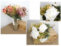 Bukiet RÓŻA + CZOSNEK 11 łodyg wys. 45 cm (kwiat róża 10x4, czosnek 6x6 cm) - mix kolor