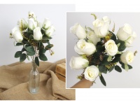 Bukiet RÓŻA nierozwinięta wys. 50 cm 11 łodyg (11 kwiatów 5,5x4 cm) BIAŁA